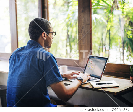 Man Conenction Tablet Working Workplace Concept Man Conenction Tablet Working Workplace Concept 24451272