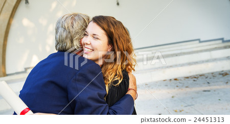 University Graduation Certificate Hugging Success Concept University Graduation Certificate Hugging Success Concept 24451313