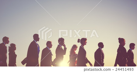 Business People Commuting Rush Hour Concept 24451493