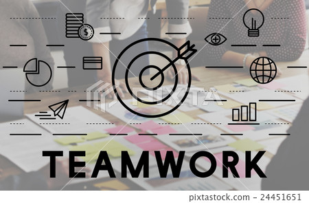 Bull's Eye Goal Mission Icon Teamwork Concept 24451651