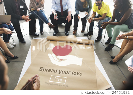 Spread Your Love Helping Hands Donate Concept Spread Your Love Helping Hands Donate Concept 24451921