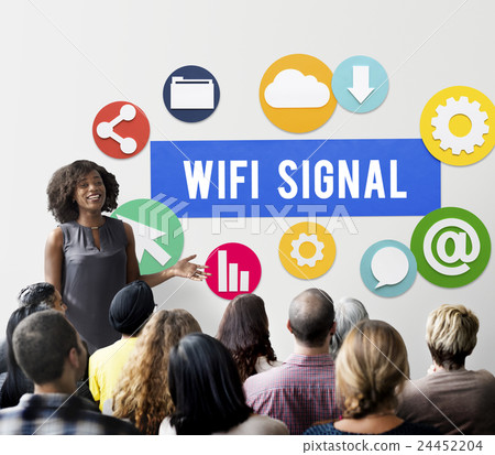 Wireless Signal Reception Mobility Graphic Concept Wireless Signal Reception Mobility Graphic Concept 24452204