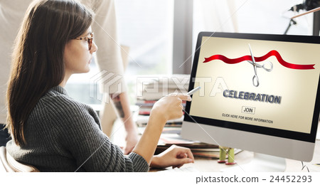 New Business Ribbon Cutting Celebration Event Concept 24452293