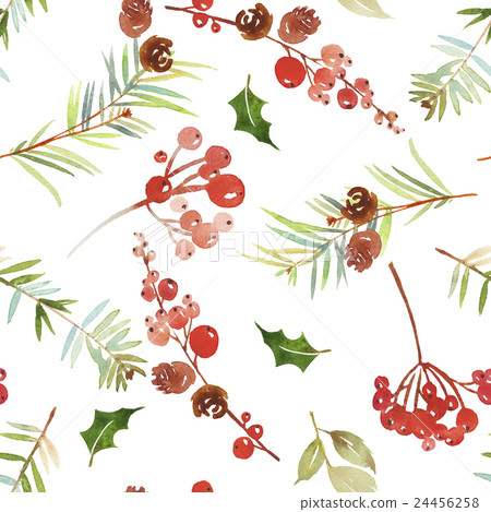 Watercolor seamless Christmas pattern Watercolor seamless Christmas pattern 24456258