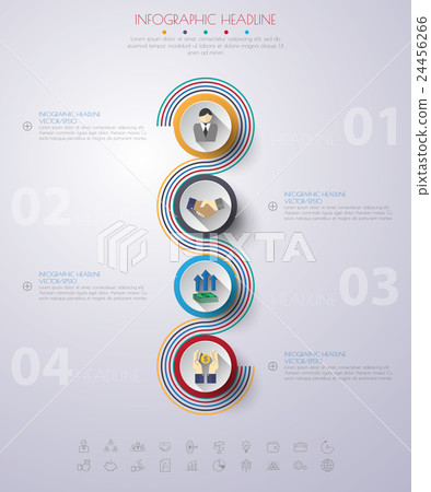 timeline infographics with icons set. vector. timeline infographics with icons set. vector. 24456266