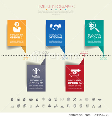 timeline infographics with icons set. vector. timeline infographics with icons set. vector. 24456270