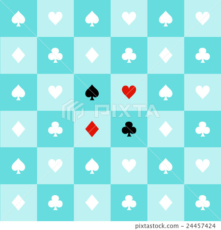 Card Suits Blue Aqua Green Chess Board Background 24457424