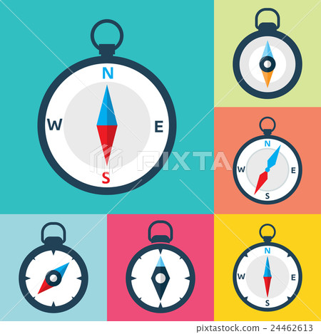 Compass Flat Icons Set 24462613