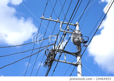 藍天和電線桿 藍天和電線桿 24464935