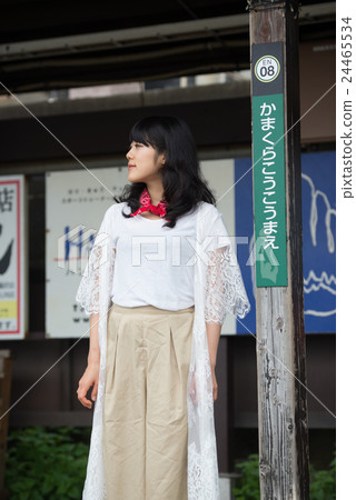 Kamakura high school front station young lady Kamakura high school front station young lady 24465534