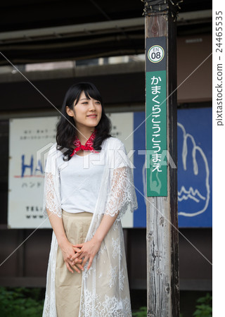 Kamakura high school front station young lady Kamakura high school front station young lady 24465535