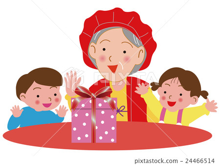 祖母慶祝60歲生日和孩子們 祖母慶祝60歲生日和孩子們 24466514