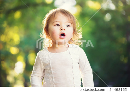 A girl playing in the garden A girl playing in the garden 24468165