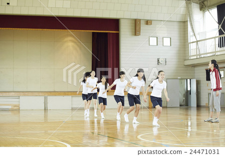 Stock Photo: junior high student, practise, practicing