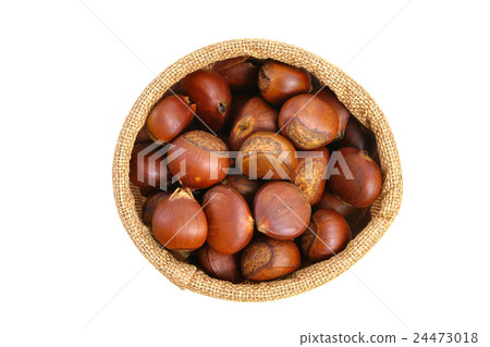 chestnuts in small sack isolated chestnuts in small sack isolated 24473018