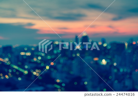 Abstract Blurred Photo bokeh of bangkok cityscape at twilight time Abstract Blurred Photo bokeh of bangkok cityscape at twilight time 24474816