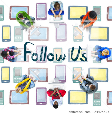 Follow Us Communication Connection Friends Concept 24475423