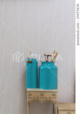 Closeup decorate paint brush in Luxury Interior bedroom Closeup decorate paint brush in Luxury Interior bedroom 24475676