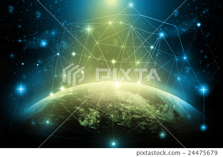 Part of earth with network line and point on the star and dark background, Internet Network concept, Elements of this image furnished by NASA Part of earth with network line and point on the star and dark background, Internet Network concept, Elements of this image furnished by NASA 24475679