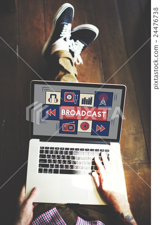 Broadcast Communicate Music Icon Connection Concept Broadcast Communicate Music Icon Connection Concept 24476738