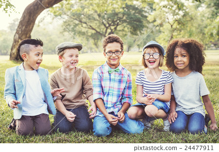 Kids Fun Playful Happiness Retro Togetherness Friendship Concept Kids Fun Playful Happiness Retro Togetherness Friendship Concept 24477911