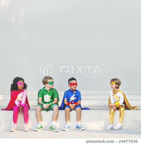 Superhero Kids Aspiration Imagination Playful Fun Concept 24477930