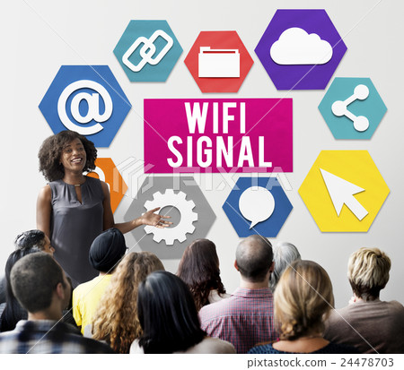 Wireless Signal Reception Mobility Graphic Concept Wireless Signal Reception Mobility Graphic Concept 24478703