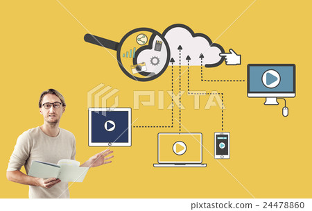 Cloud Storage Connection Devices Technology Concept Cloud Storage Connection Devices Technology Concept 24478860