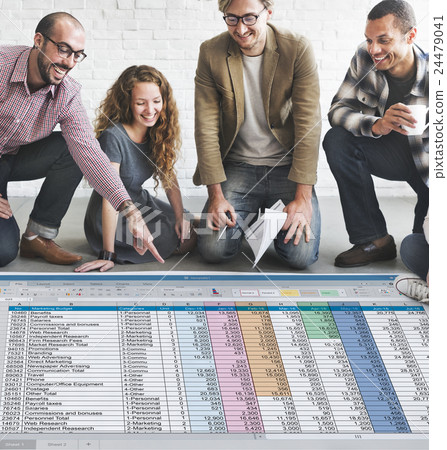 Spreadsheet Document Information Financial Startup Concept Spreadsheet Document Information Financial Startup Concept 24479041