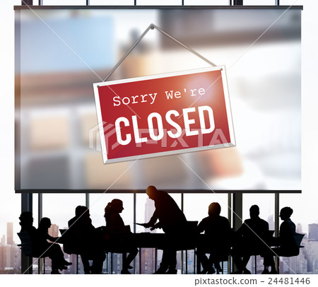 Closed Signage Marketing Shop Concept Closed Signage Marketing Shop Concept 24481446