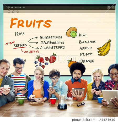 Fruits Berries Healthy Shopping List Concept 24481630
