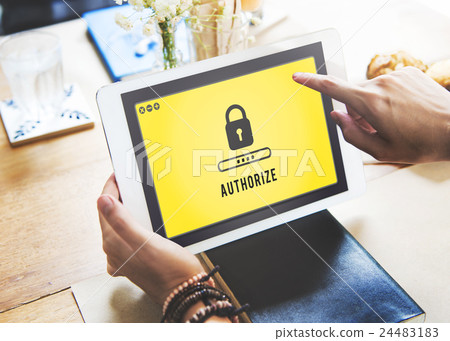 Lock Icon Password Protected Graphic Concept 24483183