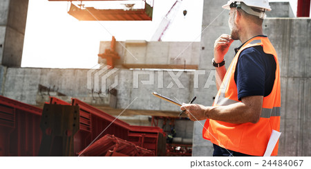 Construction Worker Planning Constractor Developer Concept 24484067