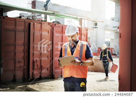 Construction Worker Planning Constractor Developer Concept 24484087