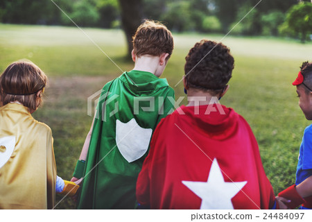 Superhero Kids Aspiration Imagination Playful Fun Concept Superhero Kids Aspiration Imagination Playful Fun Concept 24484097