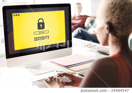 Lock Icon Password Protected Graphic Concept Lock Icon Password Protected Graphic Concept 24484547