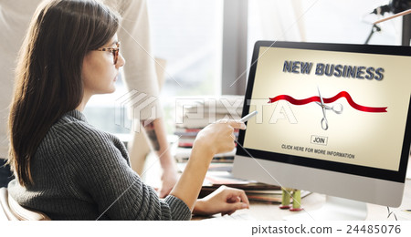 New Business Ribbon Cutting Celebration Event Concept 24485076