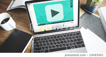 Play Button Watch Media Load Concept Play Button Watch Media Load Concept 24485081