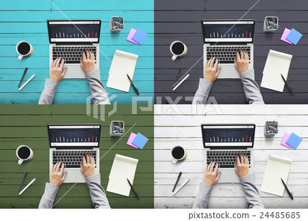 Working Workplace Workspace Work Aerial View Concept Working Workplace Workspace Work Aerial View Concept 24485685