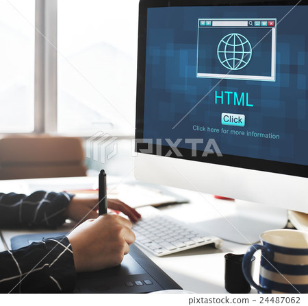 Internet HTML Homepage Browser Big Data Concept 24487062