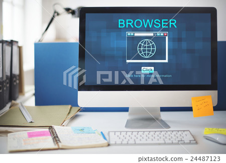 Internet HTML Homepage Browser Big Data Concept 24487123