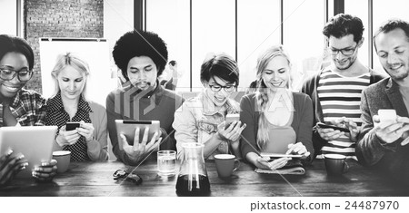 Diverse People Digital Devices Wireless Communication Concept 24487970