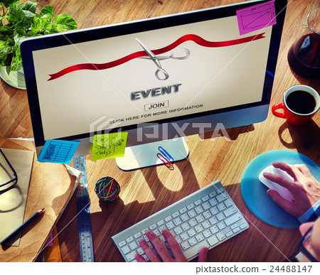 New Business Ribbon Cutting Celebration Event Concept 24488147