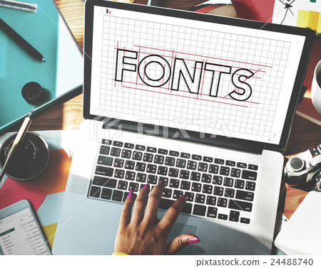 Fonts Creative Drawing Outline Graphic Concept 24488740