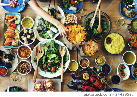 Food Catering Cuisine Culinary Gourmet Buffet Party Concept Food Catering Cuisine Culinary Gourmet Buffet Party Concept 24489583