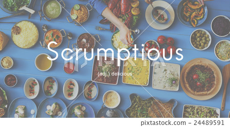 Scrumptious Delicious Appetizing Food Graphic Concept 24489591