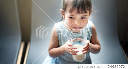 Girl Kid Child With Glass Concept 24489972