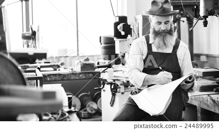 Carpenter Craftmanship Carpentry Handicraft Wooden Workshop Concept 24489995