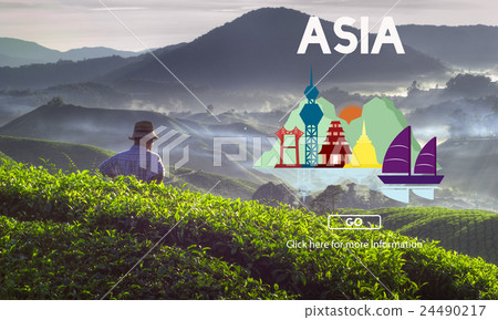 Asia East Continent Informative Culture Graphic Concept Asia East Continent Informative Culture Graphic Concept 24490217