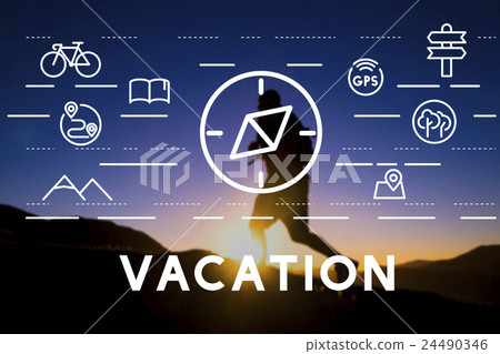 Journey Vacation Holiday Travel Compass Concept Journey Vacation Holiday Travel Compass Concept 24490346